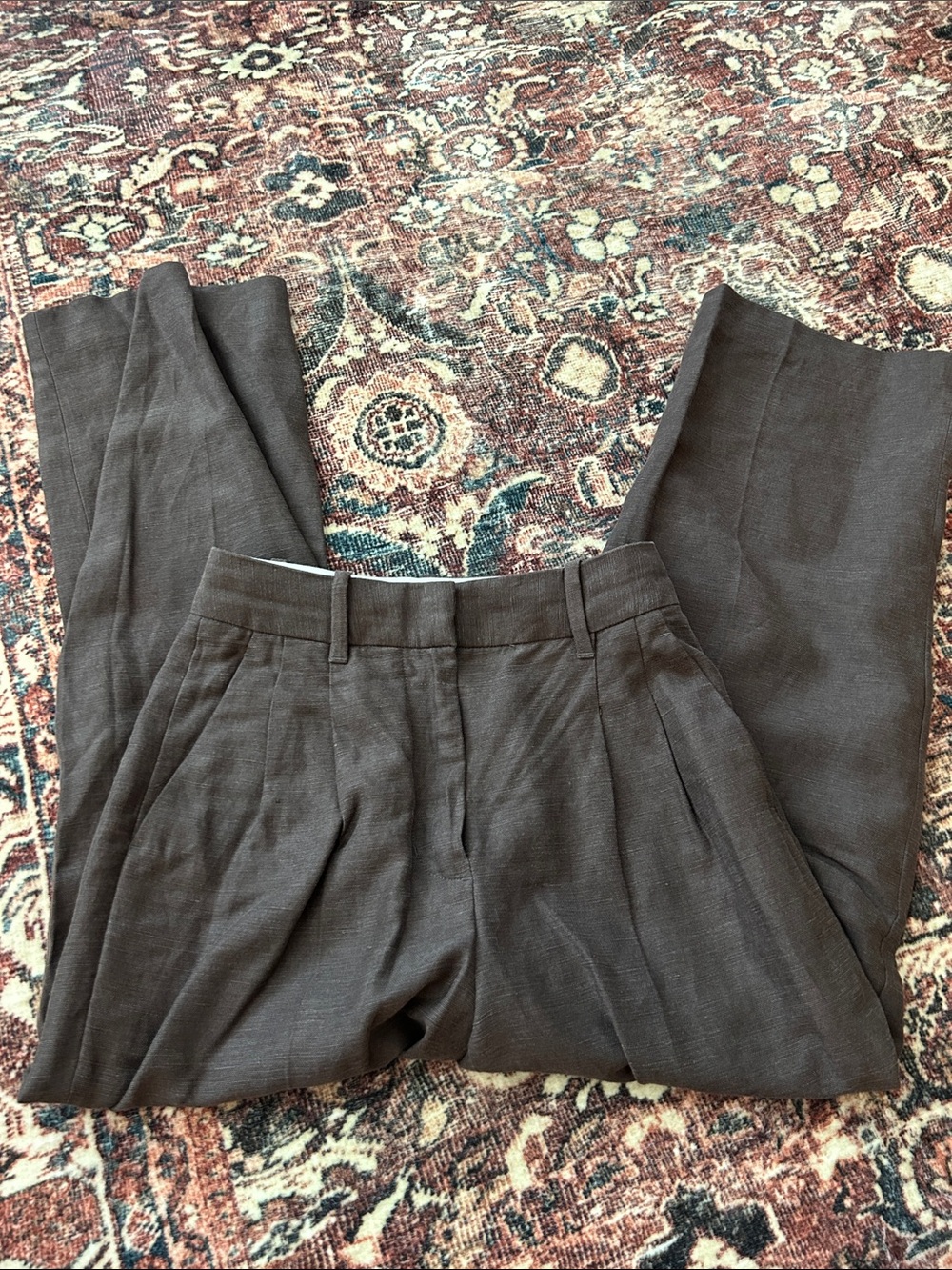 Wilfred Brown Tailored Pleated Trousers